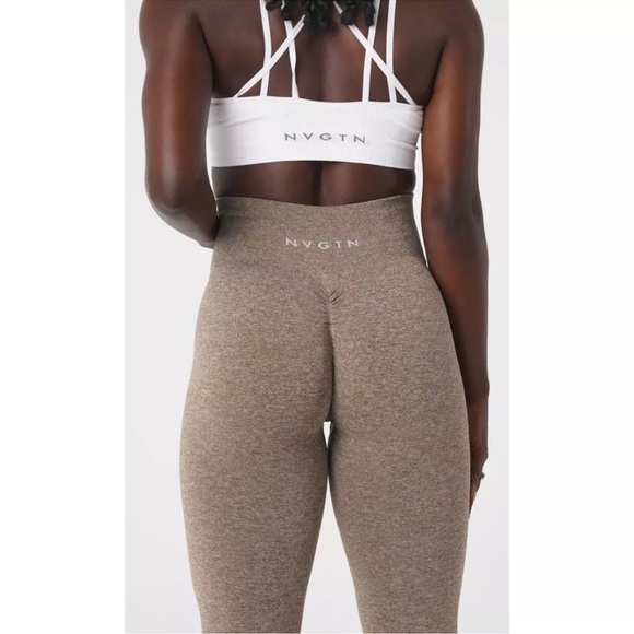 NVGTN Women’s Contour Seamless Leggings Beige Size Small New - Picture 2 of 13